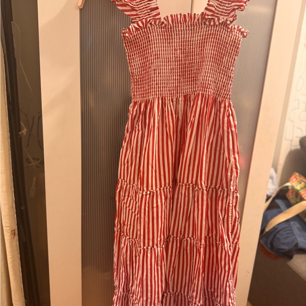 Hill House Red and White Square Neck Sundress